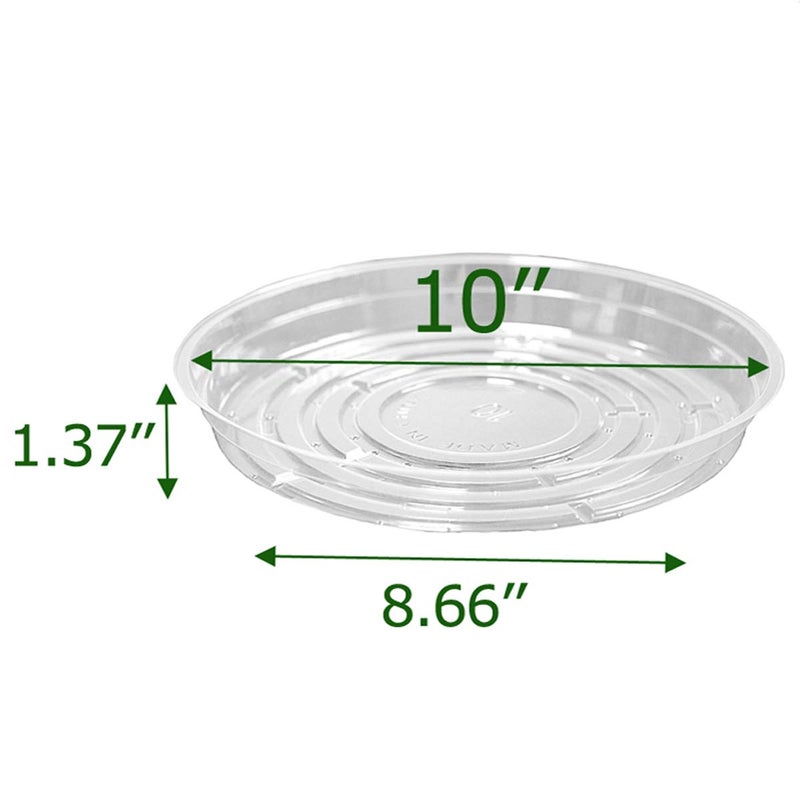 TRUEDAYS 10 Inch 5 Pack Clear Plant Saucers Flower Pot Tray Excellent for Indoor & Outdoor Plants - Image 2